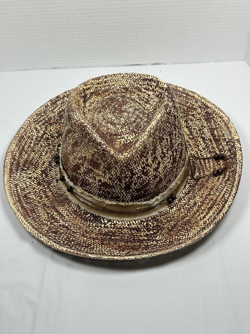 Ruediger Handmade Straw Sun Hat – Wide Brim Western Style 100% Straw Size L